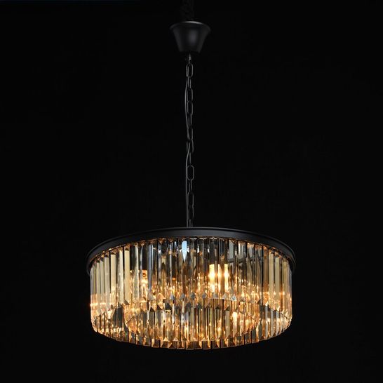 BOXED 6-LIGHT  CRYSTAL CHANDELIER SHADE - COLOUR YELLOW