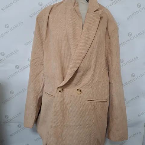 MENACE CORD SUIT JACKET IN STONE - SIZE 42