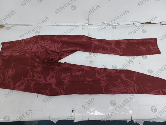 GYMSHARK BURGUNDY FITNESS LEGGINGS- XS