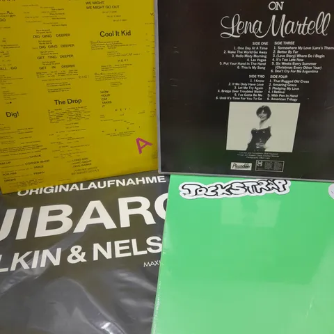 LOT OF APPROX 8 ASSORTED VINYLS TO INCLUDE LENA MARTELL SPOTLIGHT ON, JOCKSTRAP LIMITED EDITION GREEN VINYL, ELKIN & NELSON JIBARO,THE HOUSE SOUND OF CHICAGO, ETC