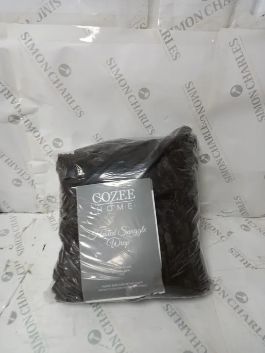 BOXED COZEE HOME FAUX FUR HEATED THROW, CHOCOLATE