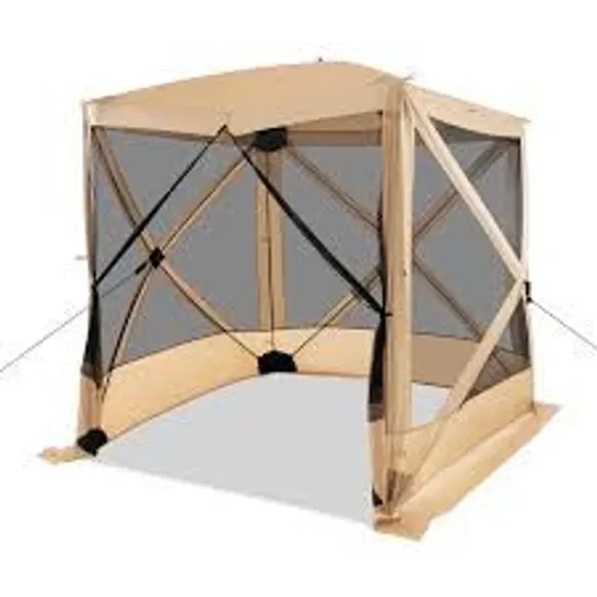 BOXED COSTWAY POP UP GAZEBO WITH NETTING AND CARRY BAG - COFFEE