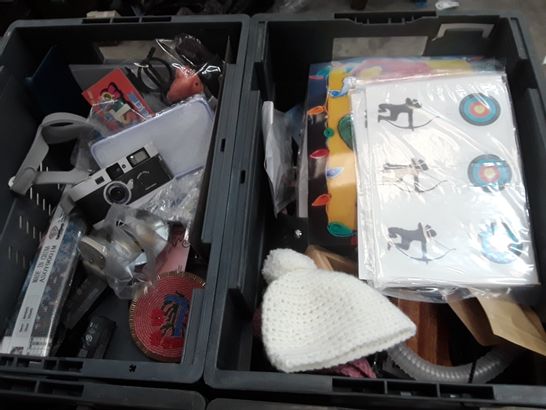 4 CRATES OF ASSORTED HOMEWARE ITEMS TO INCLUDE CLARK'S MTB BRAKE PADS, POKEMON CARD PACKS AND ORAL-B HEADS 