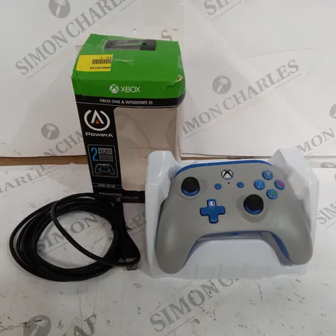 XBOX POWER A WIRED CONTROLLER IN GREY AND BLUE