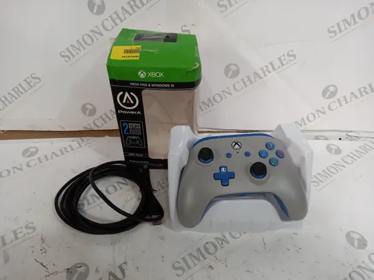 XBOX POWER A WIRED CONTROLLER IN GREY AND BLUE