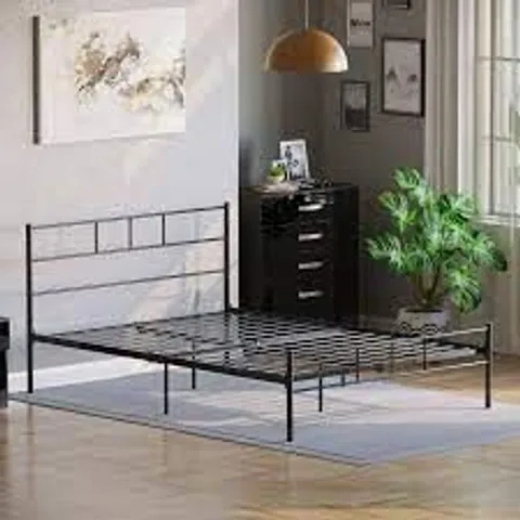 BOXED BED FRAME DOUBLE SIZE BLACK