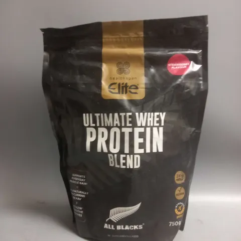 HEALTHSPAN ELITE ULTIMATE WHEY PROTEIN BLEND IN STRAWBERRY FLAVOUR 750G