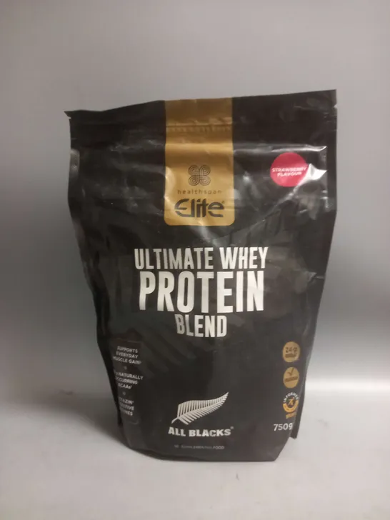 HEALTHSPAN ELITE ULTIMATE WHEY PROTEIN BLEND IN STRAWBERRY FLAVOUR 750G