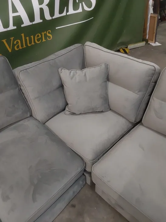 DESIGNER VELVET UPHOLSTERED CORNER SOFA 