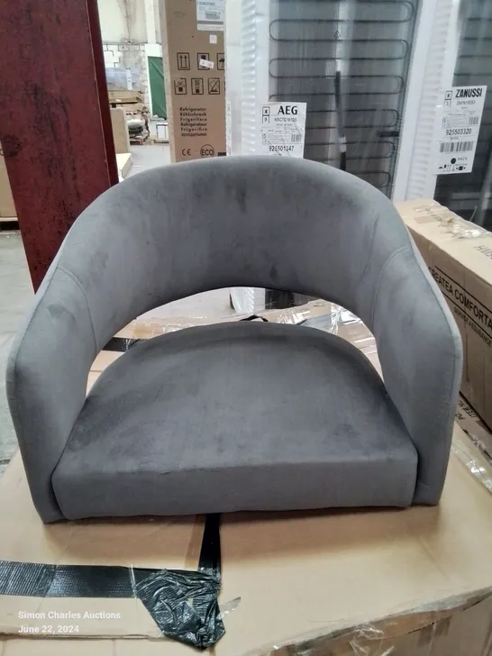 A BOXED PAIR OF FABRIC UPHOLSTERED SIDE/DINING CHAIRSNIN GREY 