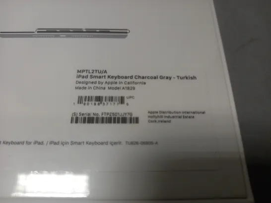 SEALED IPAD SMART KEYBOARD IN CHARCOAL GREY - A1829