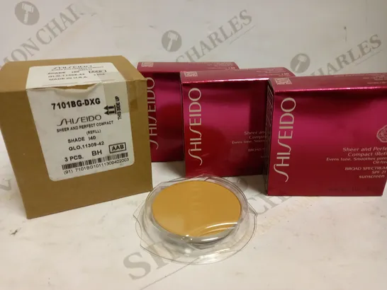 SHISEIDO SHEER & PERFECT COMPACT REFILL 3PCS SHADE NATURAL FAIR IVORY 140