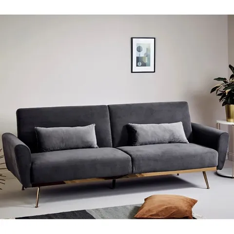 BOXED FONT THREE SEATER RECLINING SOFA BED 