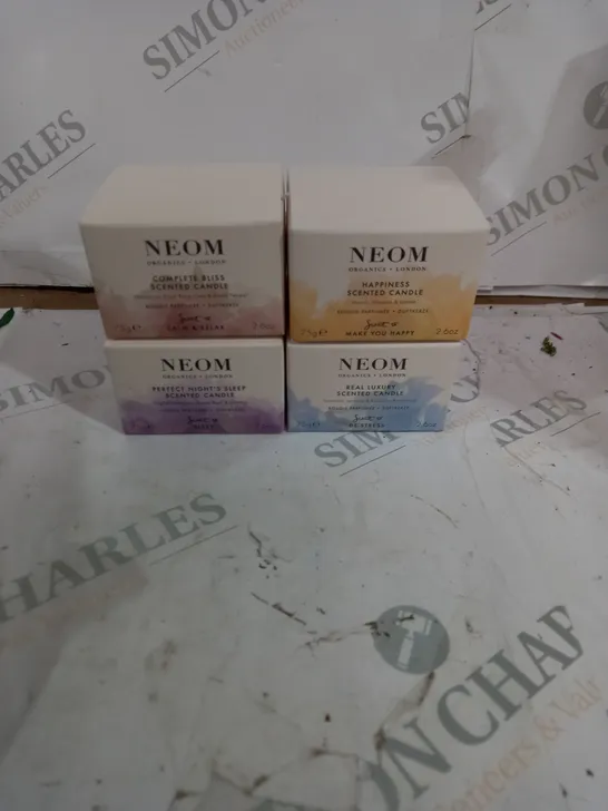 BOXED SET OF 4 NEOM ORGANIC LONDON SCENTED CANDLE 