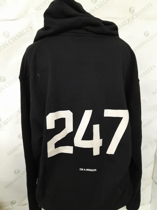 REPRESENT 247 OVERSIZED HOODIE IN BLACK - SIZE SMALL