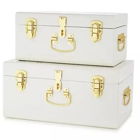 BUNDLEBERRY BY AMANDA HOLDEN SET OF 2 SMALL & MEDIUM TRUNKS CREAM