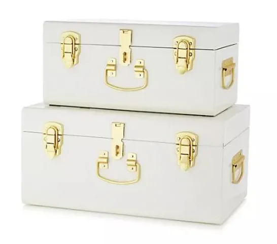 BUNDLEBERRY BY AMANDA HOLDEN SET OF 2 SMALL & MEDIUM TRUNKS CREAM