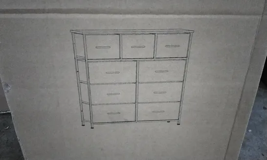 BOXED CHEST OF DRAWERS WITH 9 DRAWERS SNOW GREY