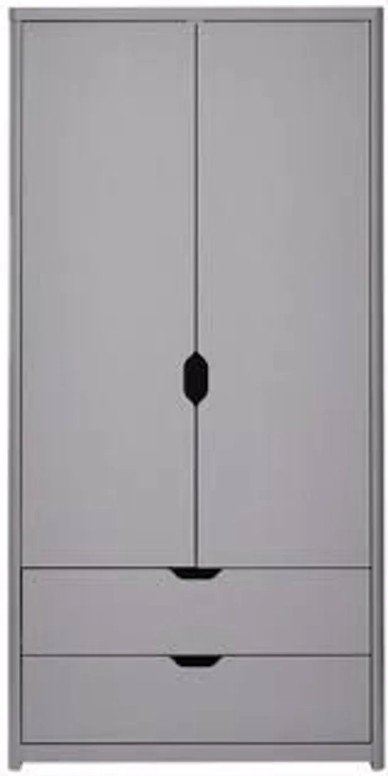 BOXED ASPEN 2 DOOR 2 DRAWER WARDROBE - GREY OAK (BOX 2 OF 2 ONLY)