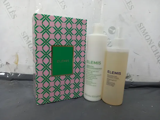 BOXED ELEMIS GIFT SET TO INCLUDE BATH & SHOWER MILK (300ml), REHYDRATING GINSENG TONER (200ml)