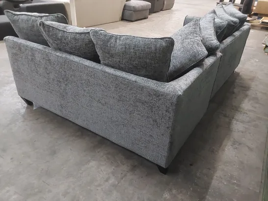 DURY CHUNKY WEAVE CORNER SOFA - GREY