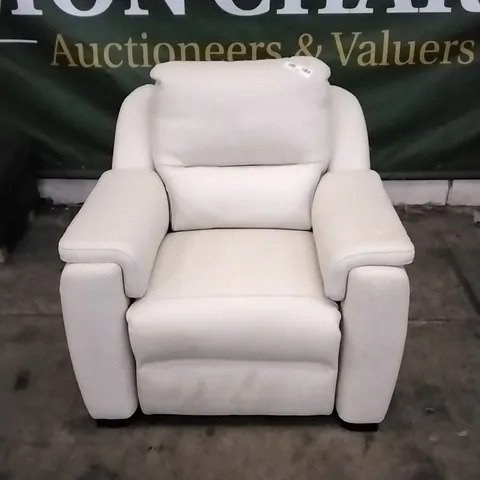 QUALITY ITALIAN DESIGNER AVOLA MANUAL RECLINER ARMCHAIR CREAM LEATHER 