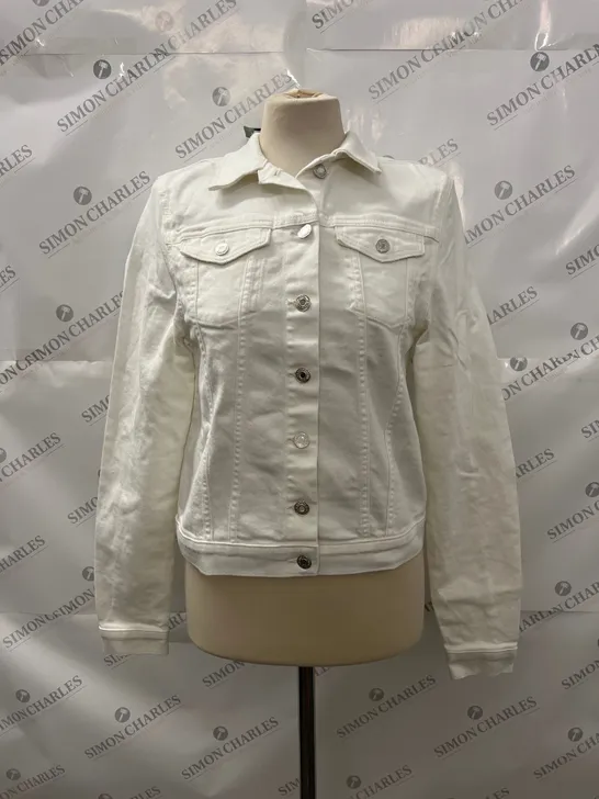 H&M CROPPED DENIM JACKET IN WHITE SIZE 14Y