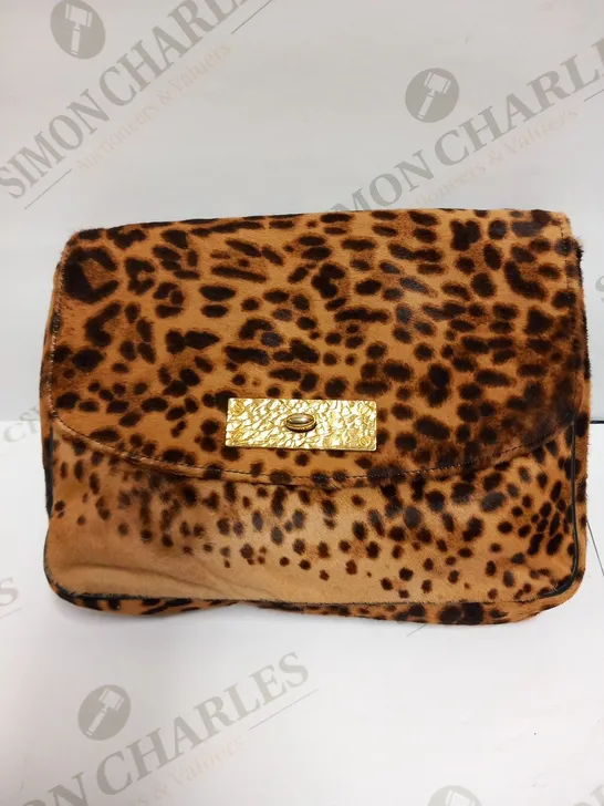 CHRISTIAN LOUBOUTIN LEOPARD PRINT CALF HAIR CROSS BODY BAG