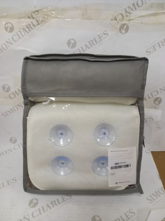 DESIGNER WHITE BATH PILLOW WITH SUCTION PADS  