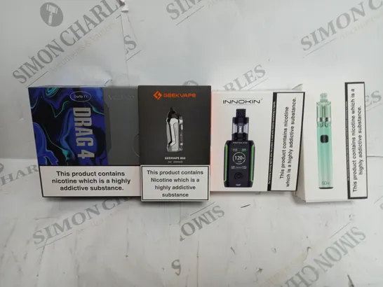 BOX OF 30 ASSORTED E-CIGARATTES TO INCLUDE SMOKEX , GEEKVAPE , INNOKIN ETC.