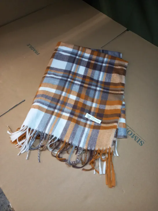 pashmina 100% cashmere checked blanket 