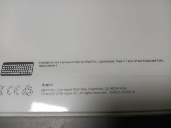 SEALED IPAD PRO 12.9" SMART KEYBOARD FOLIO - A2039