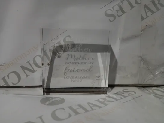 PERSONALISED FIRST MY MOTHER FOREVER MY FRIEND LARGE CRYSTAL TOKEN RRP £16.99