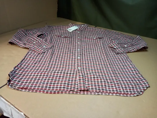 LEVIS BROWN/RED CHECKED MENS SHIRT - LARGE