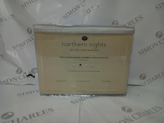 NORTHERN NIGHTS 3 PIECE DUVET SET BLUE 