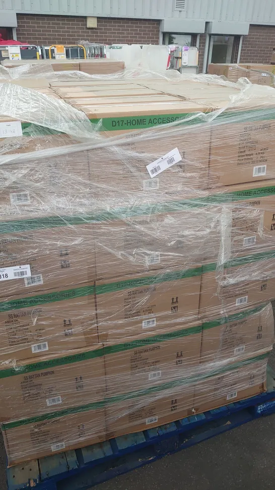 PALLET CONTAINING 75 BOXES OF BRAND NEW STACY SOLOMON SMALL WOVEN PUMPKIN PAIRS - 150 TOTAL