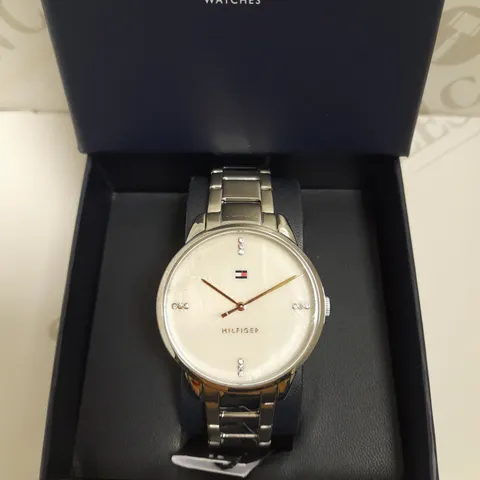 TOMMY HILFIGER MOP LADIES SILVER WATCH 