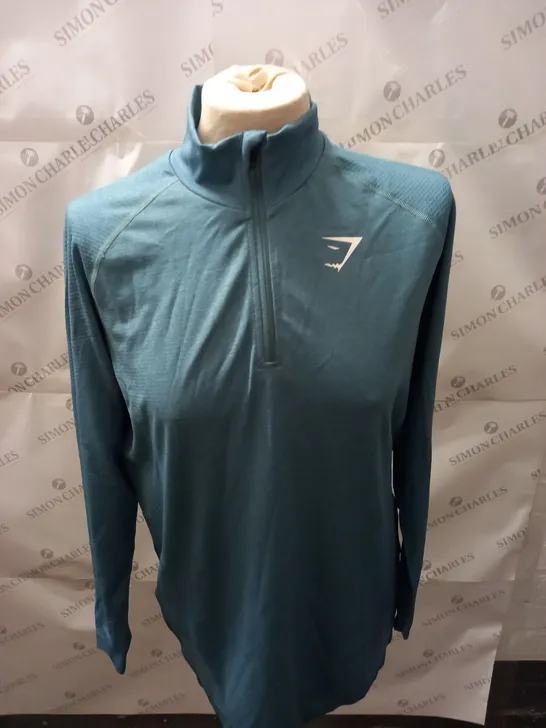 GYMSHARK 1/4 ZIP SHIRT SIZE L