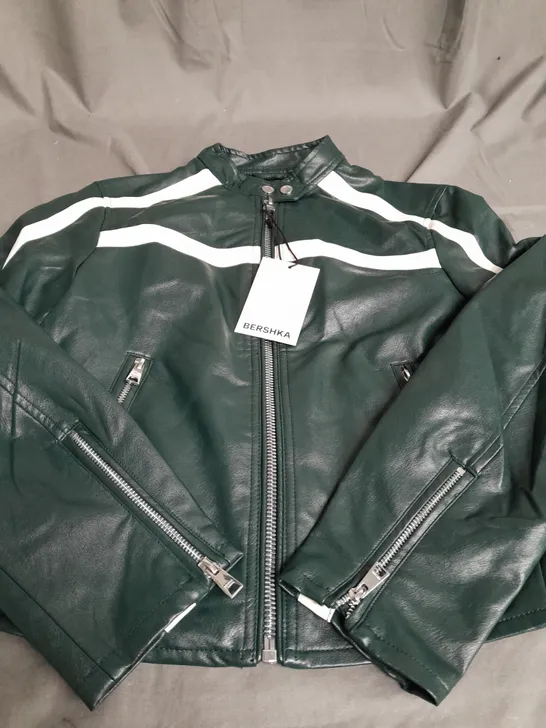 BERSHKA DARK GREEN JACKET - EUR SMALL