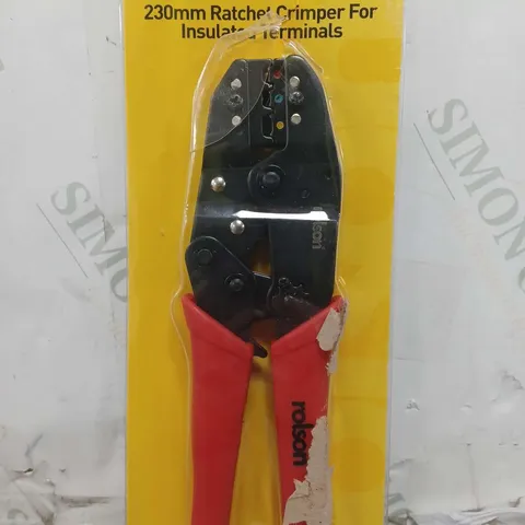 ROLSON 230MM RATCHET CRIMPER FOR INSULATED TERMINALS