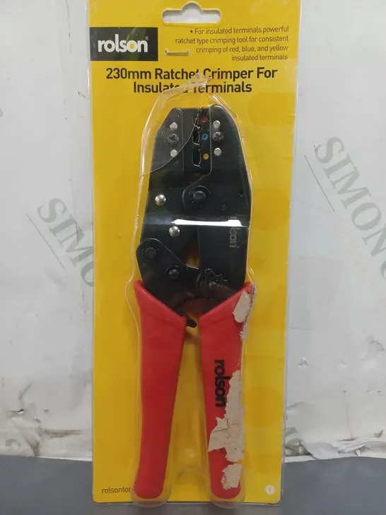 ROLSON 230MM RATCHET CRIMPER FOR INSULATED TERMINALS