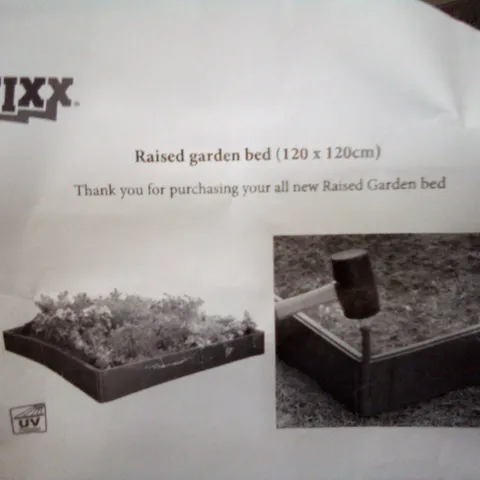 BOXED S-FIXX RAISED GARDEN BED 120×120CM