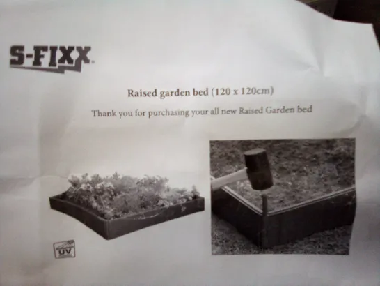 BOXED S-FIXX RAISED GARDEN BED 120×120CM