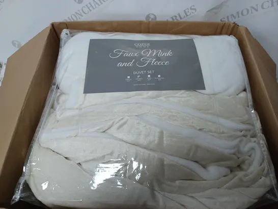 COZEE HOME FAUX MINK & FLEECE DUVET SET DOUBLE