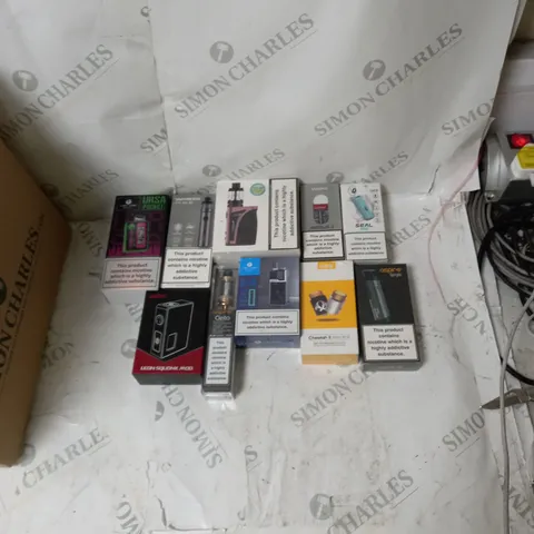 BOX OF APPROXIMATELY 10 ECIG PRODUCTS TO INCLUDE ASPIRE, OBS, INNOKIN