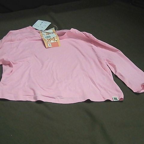 LUCY & YAK PINK LONG SLEEVED CROP TOP XS