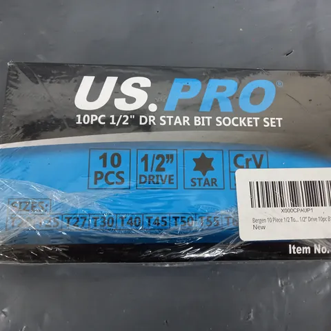 US.PRO 10PC DR STAR BIT SOCKET SET 