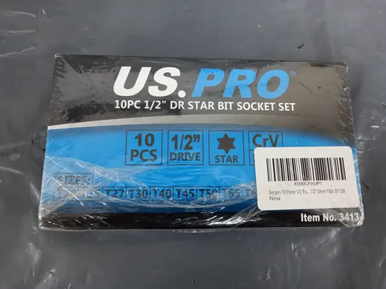 US.PRO 10PC DR STAR BIT SOCKET SET 