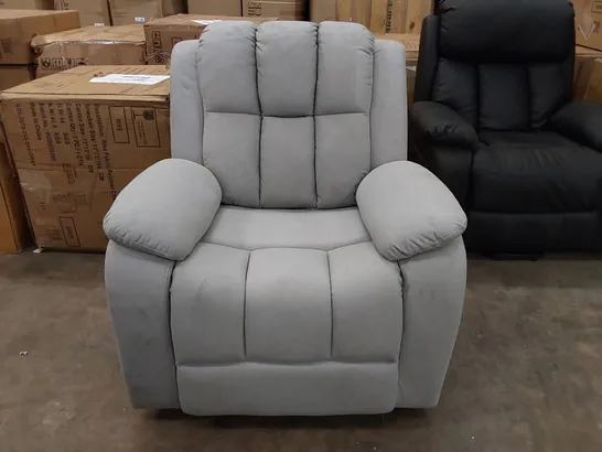 DESIGNER GREY FABRIC RECLINER ARM CHAIR (1 ITEM)