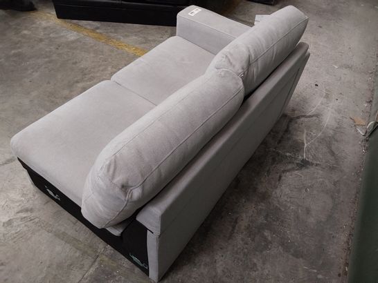 DESIGNER LIGHT GREY FABRIC 2 SEATER SOFA SECTION